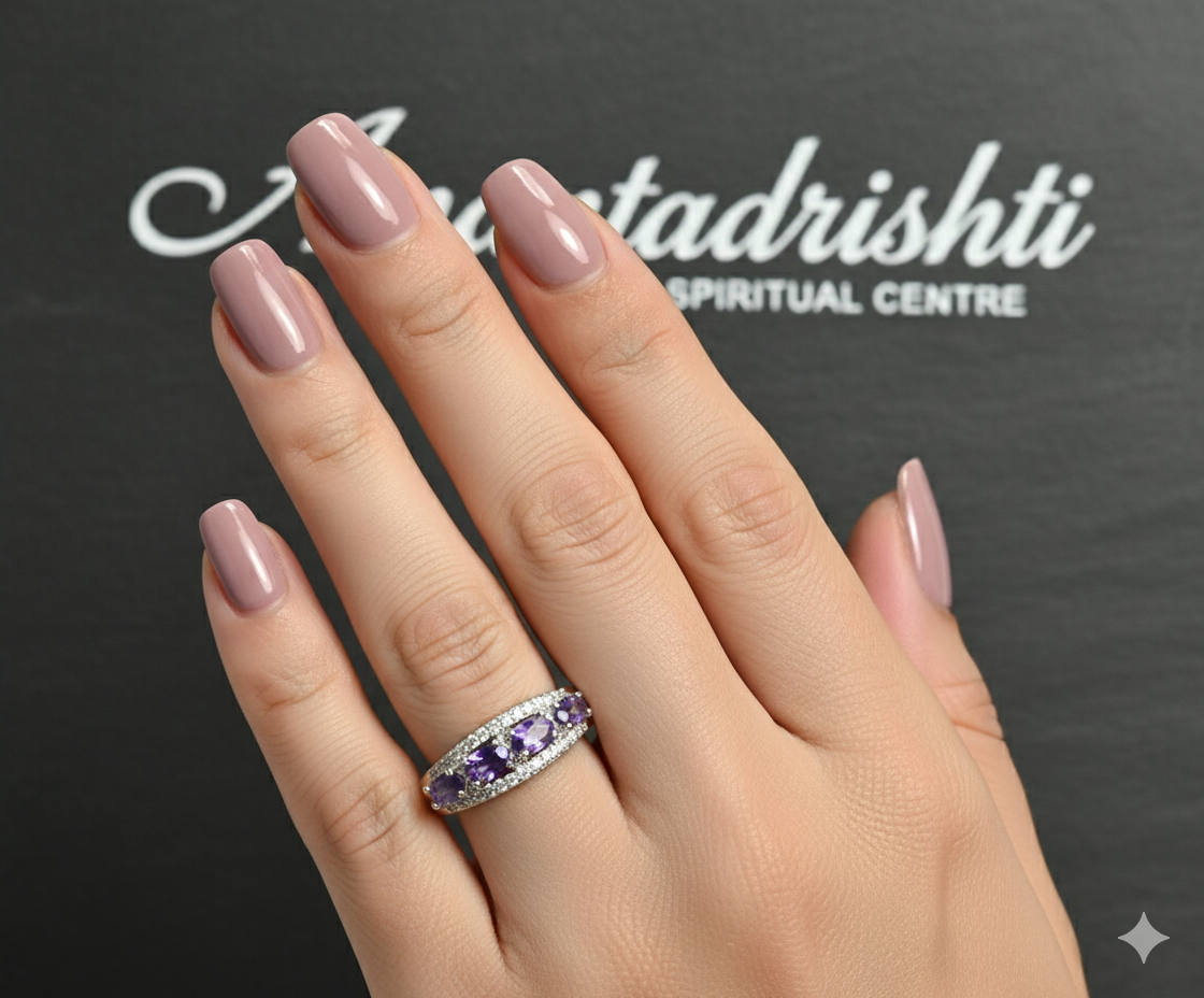Amethyst 4 Stone Ring