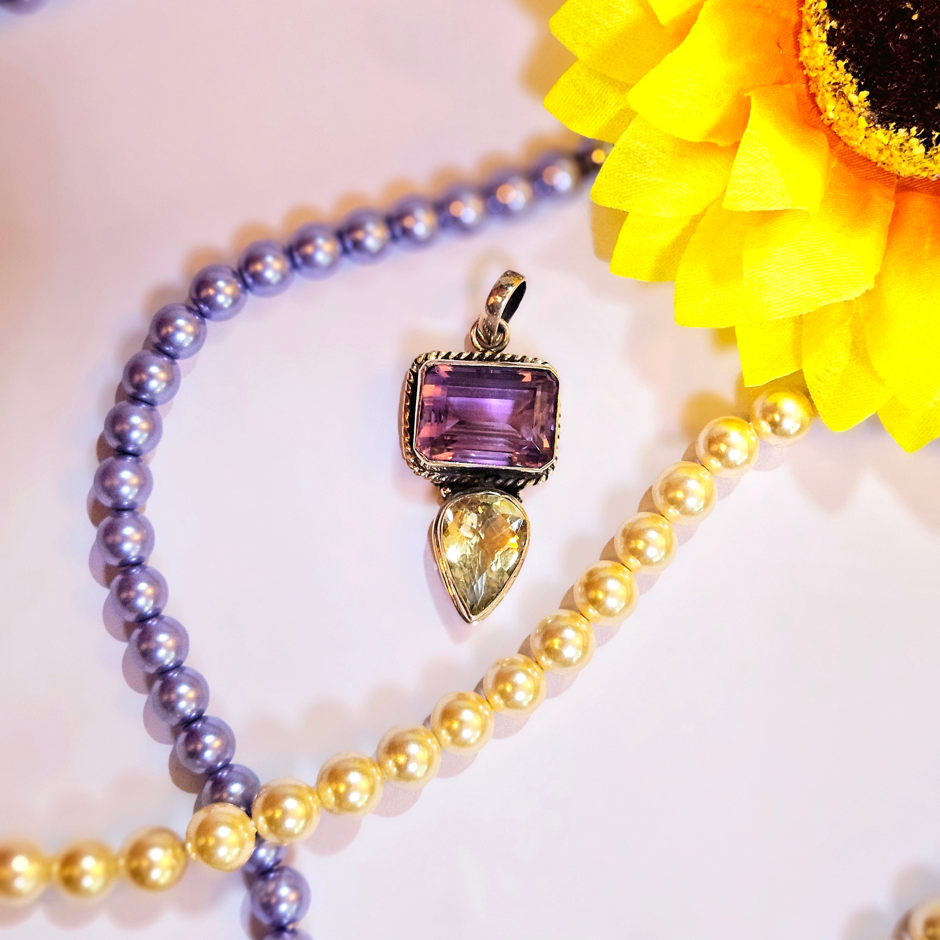 Amethyst and Citrine Pendant