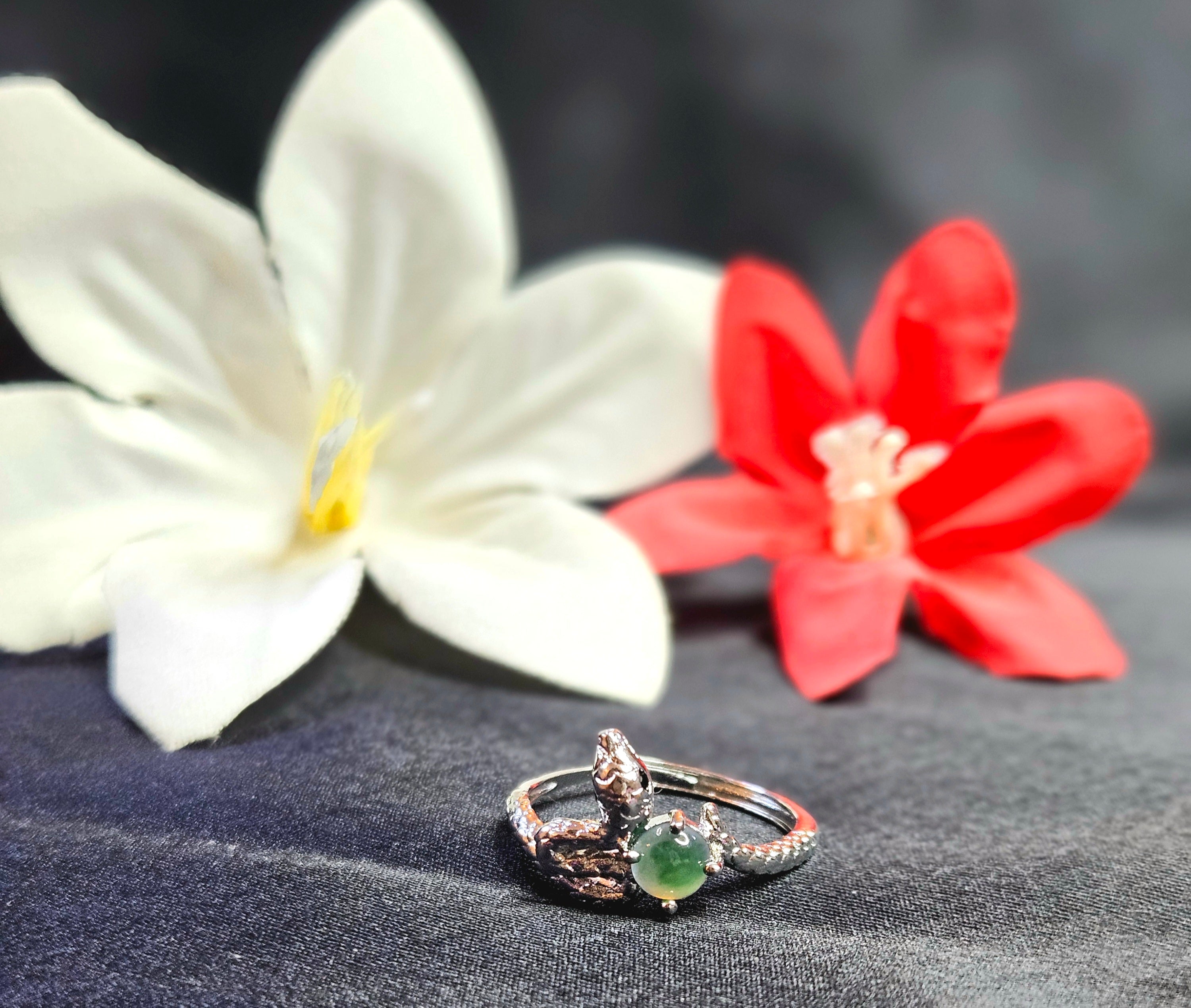 Jade Snake Kundalini Ring