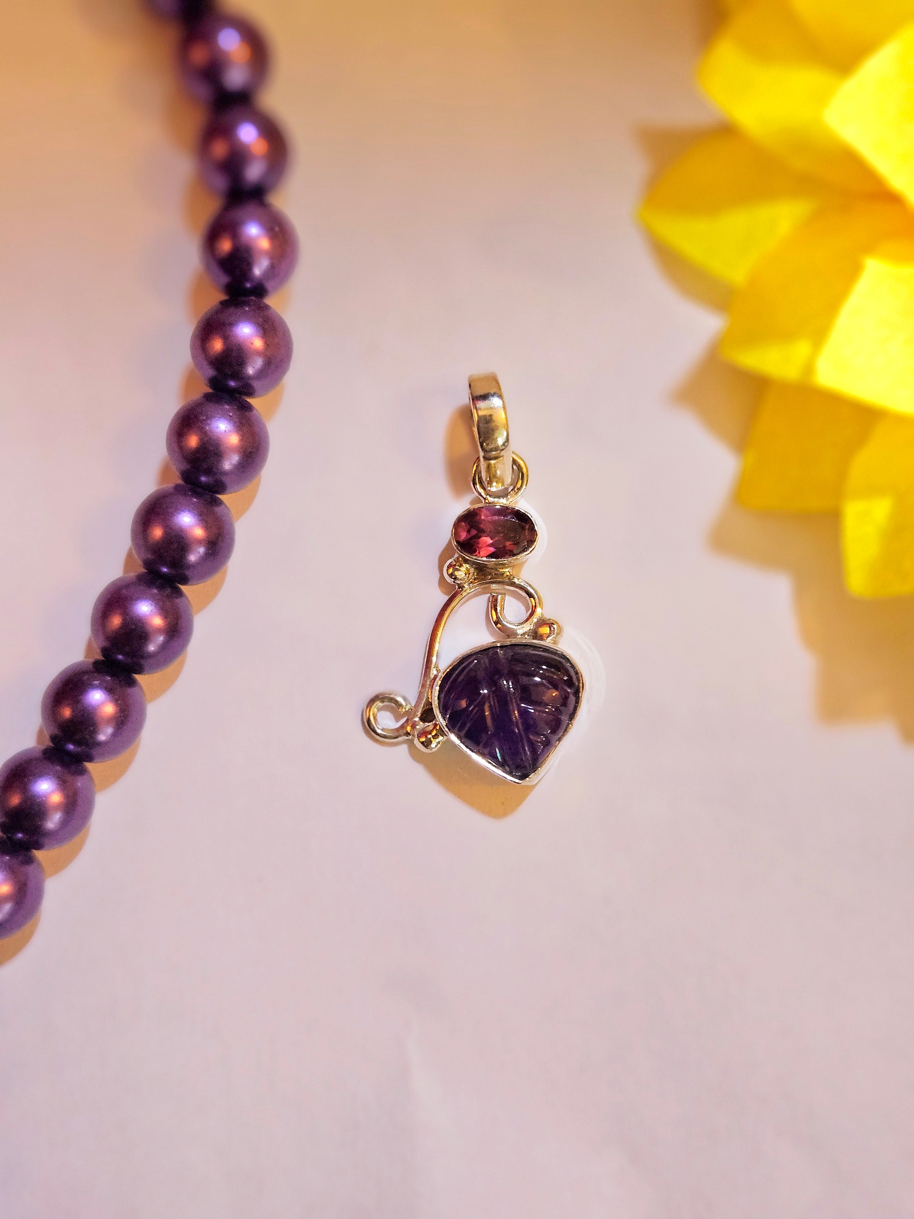 Amethyst and Garnet Pendant