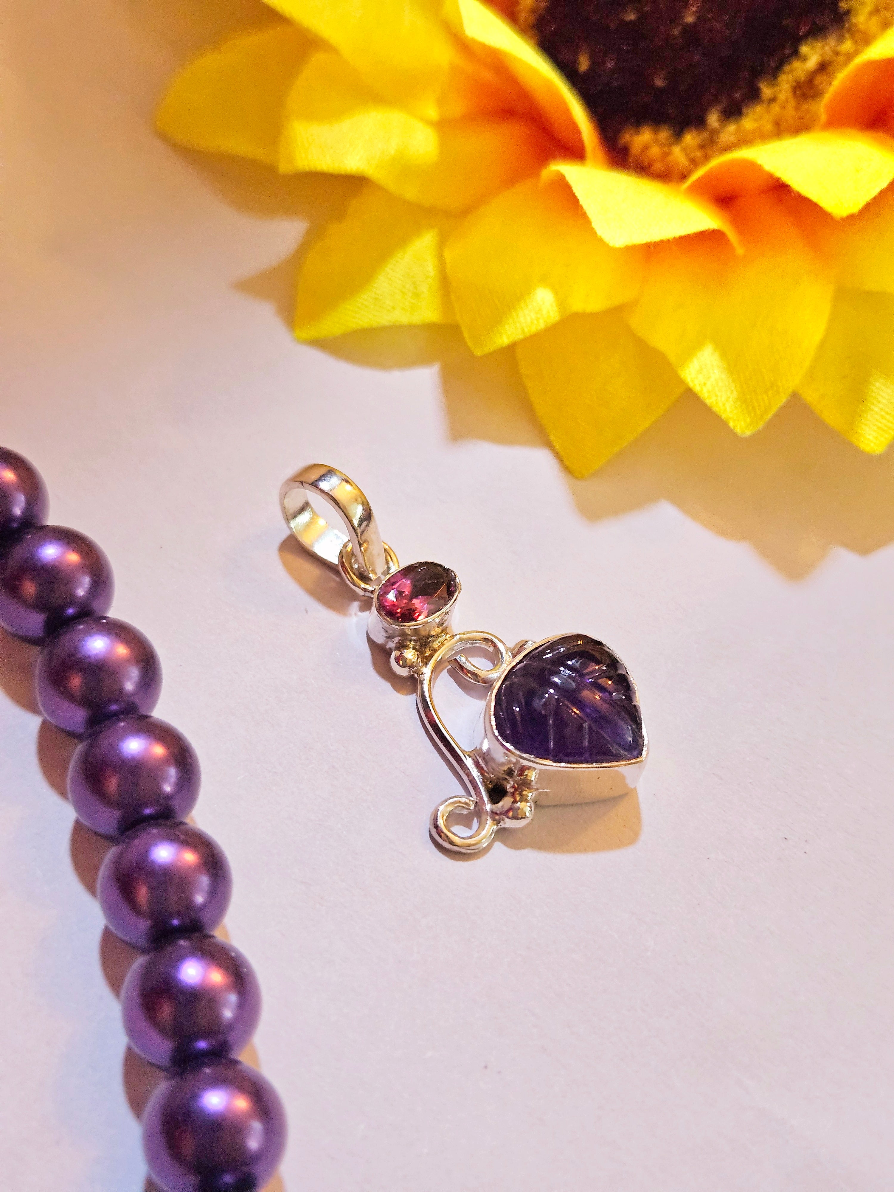 Amethyst and Garnet Pendant