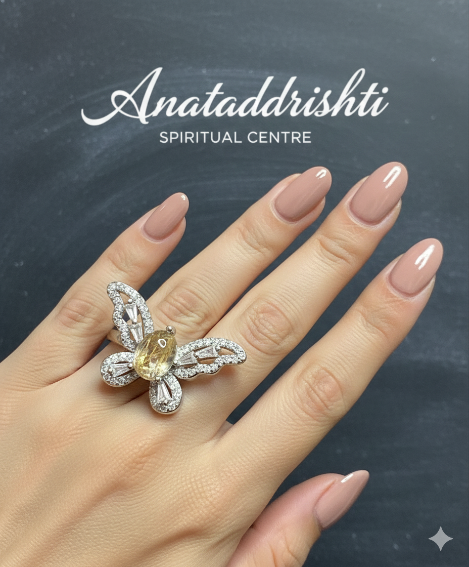 Butterfly Golden Rutite Ring