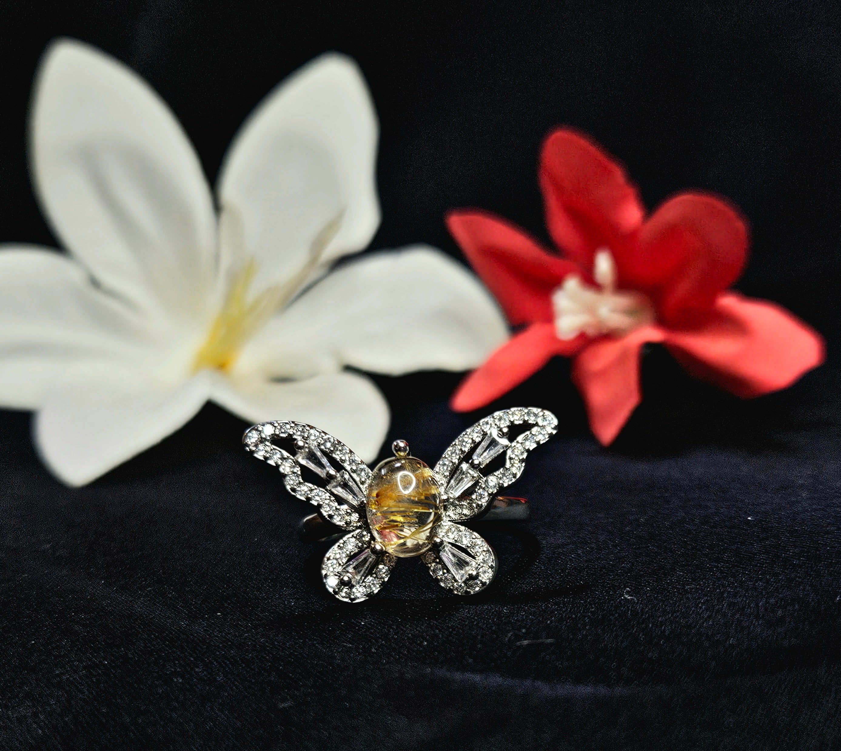 Butterfly Golden Rutite Ring
