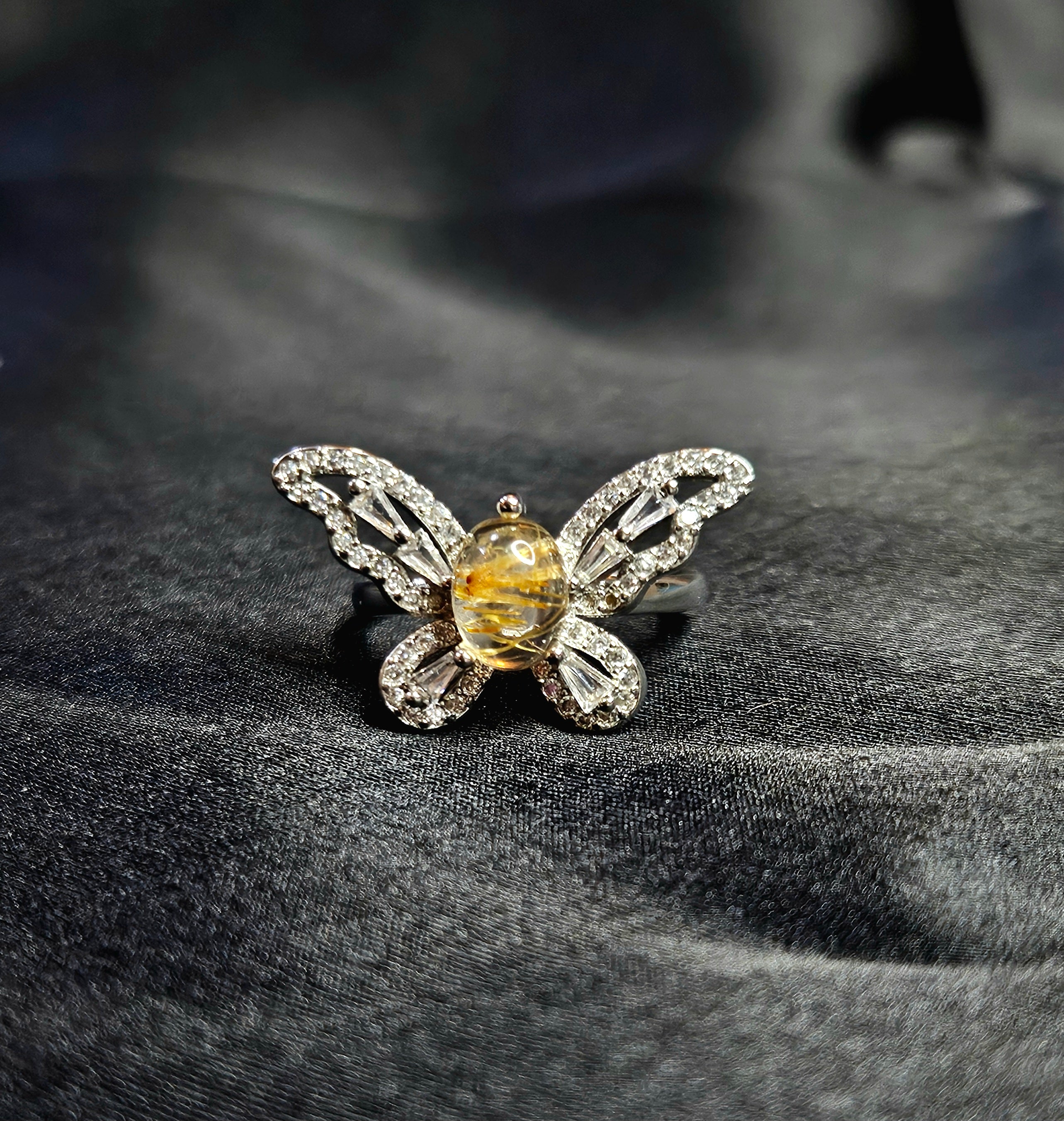 Butterfly Golden Rutite Ring