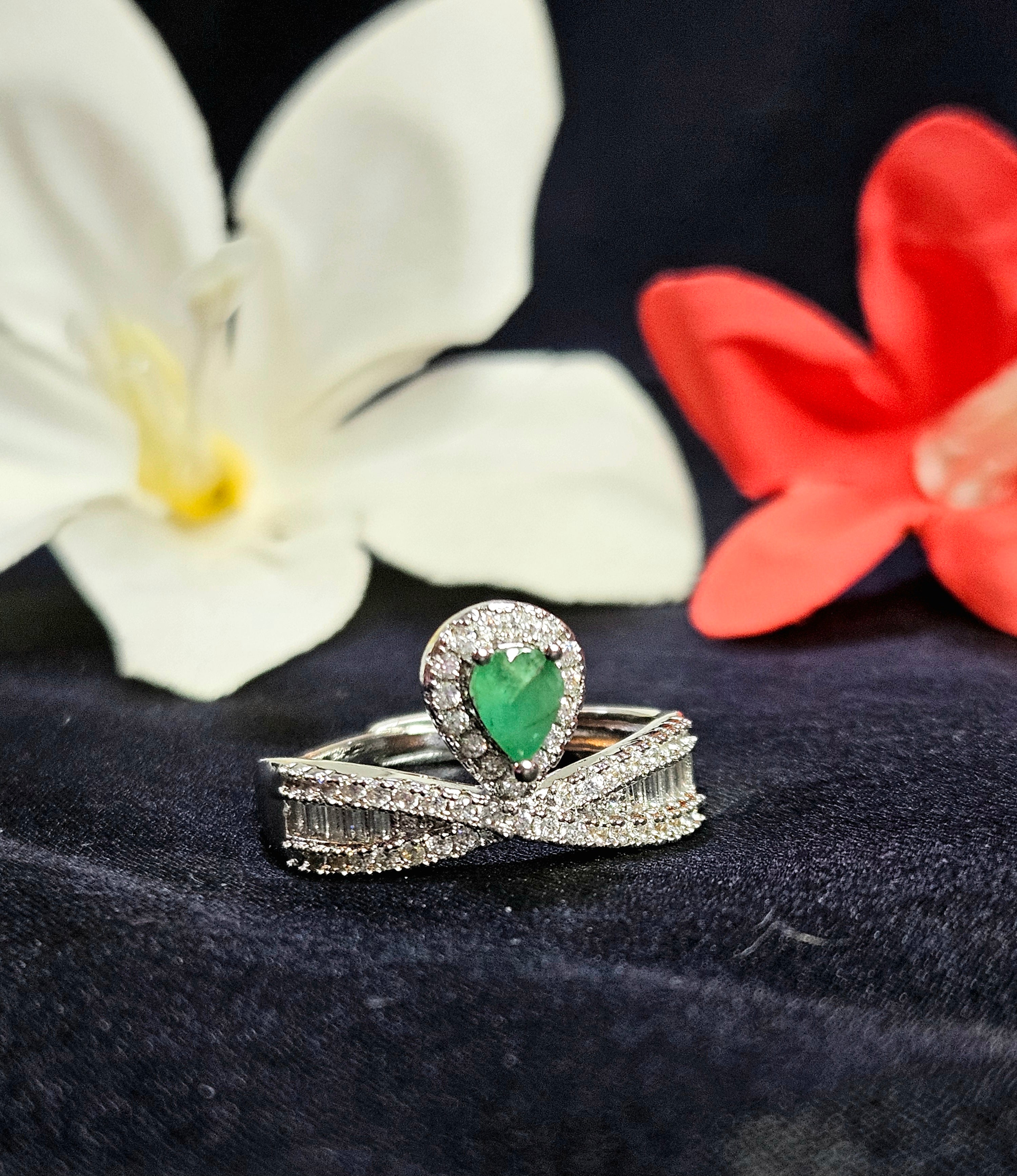 Emerald Drop Ring