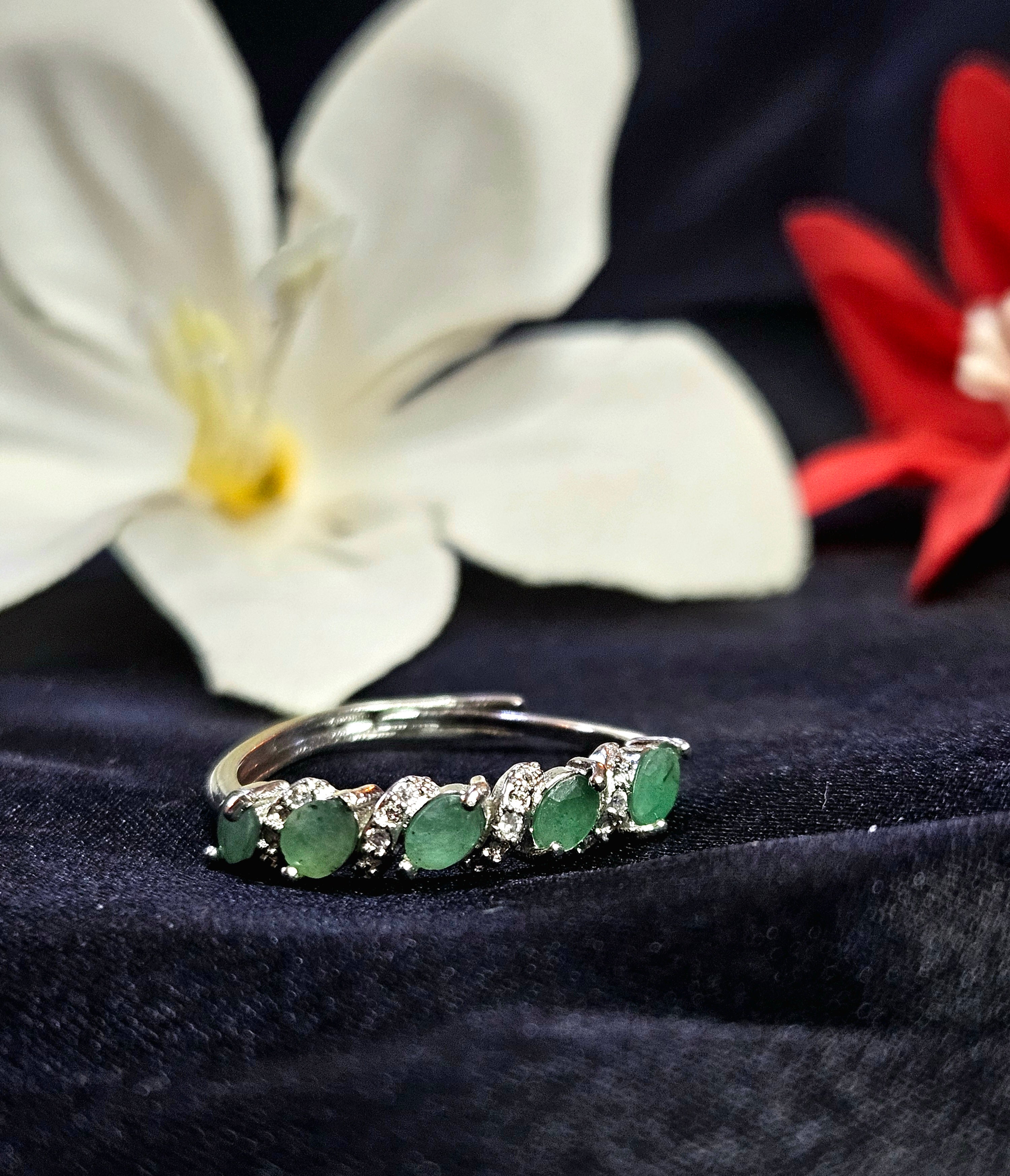 Emerald Five Stone Ring