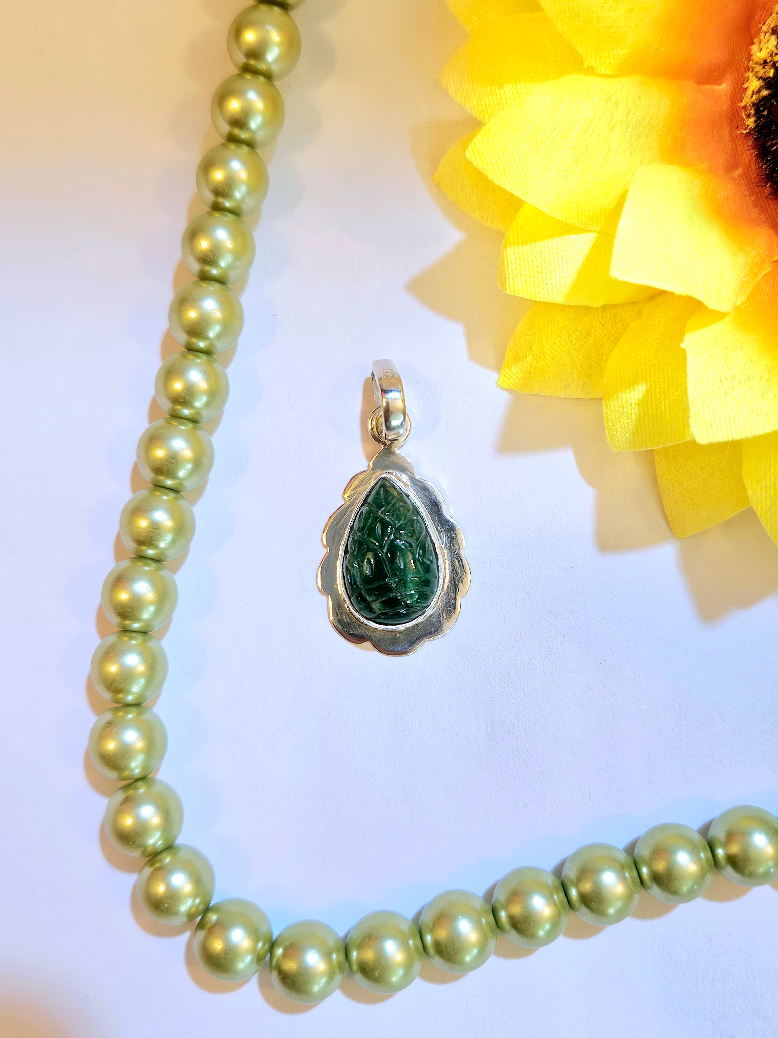 Emerald Leaf Pendant