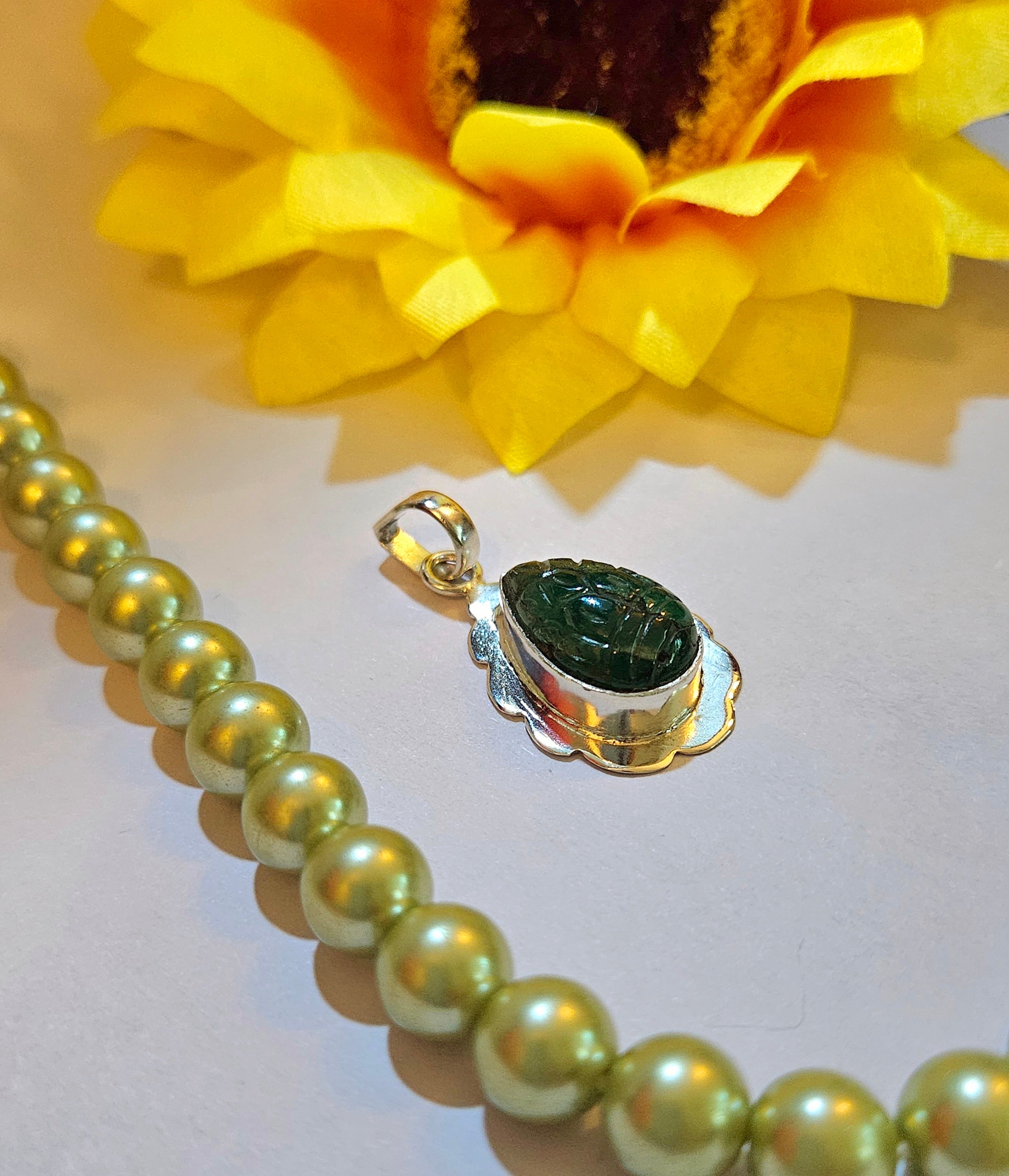 Emerald Leaf Pendant