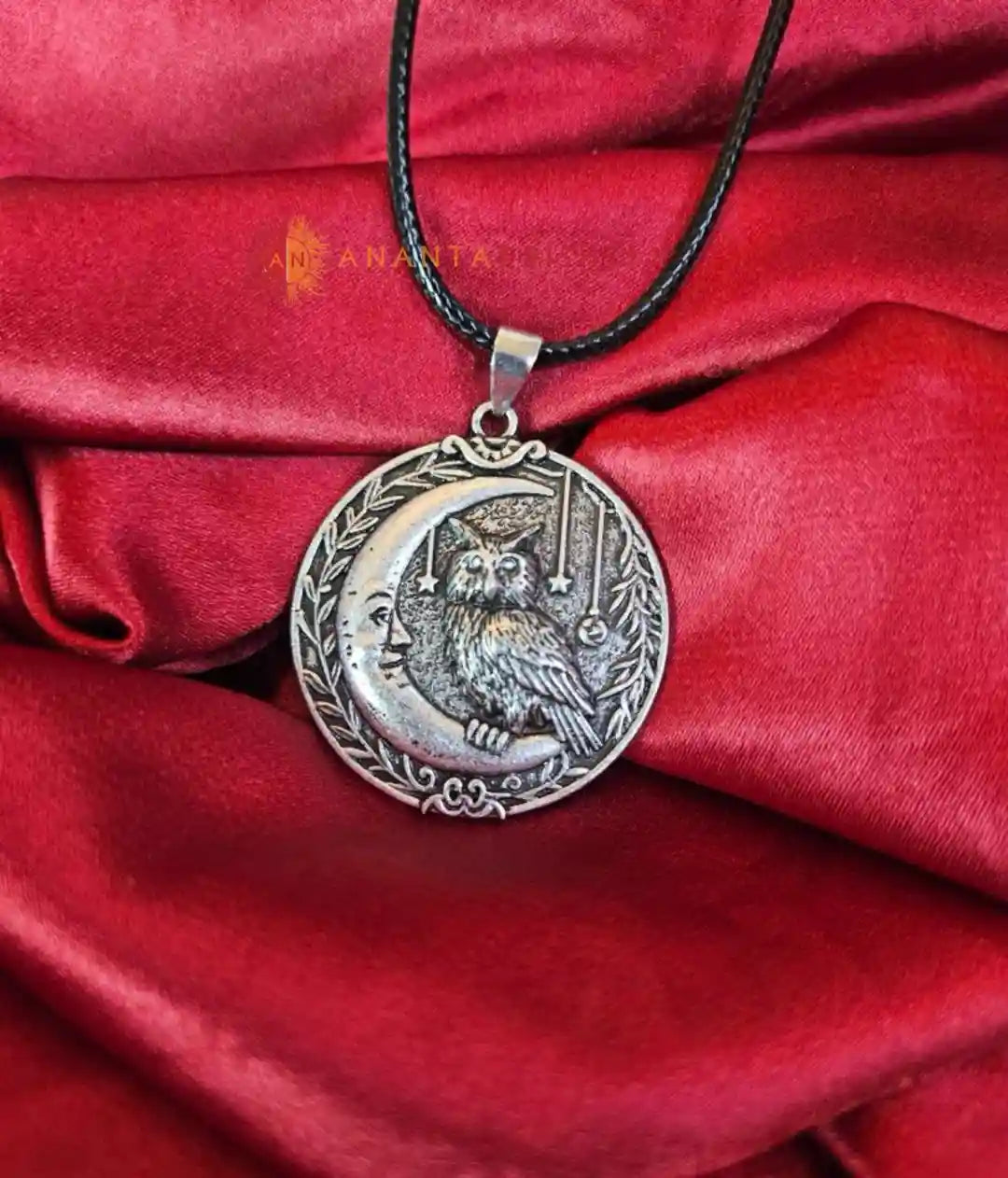 Owl on Moon Pendant