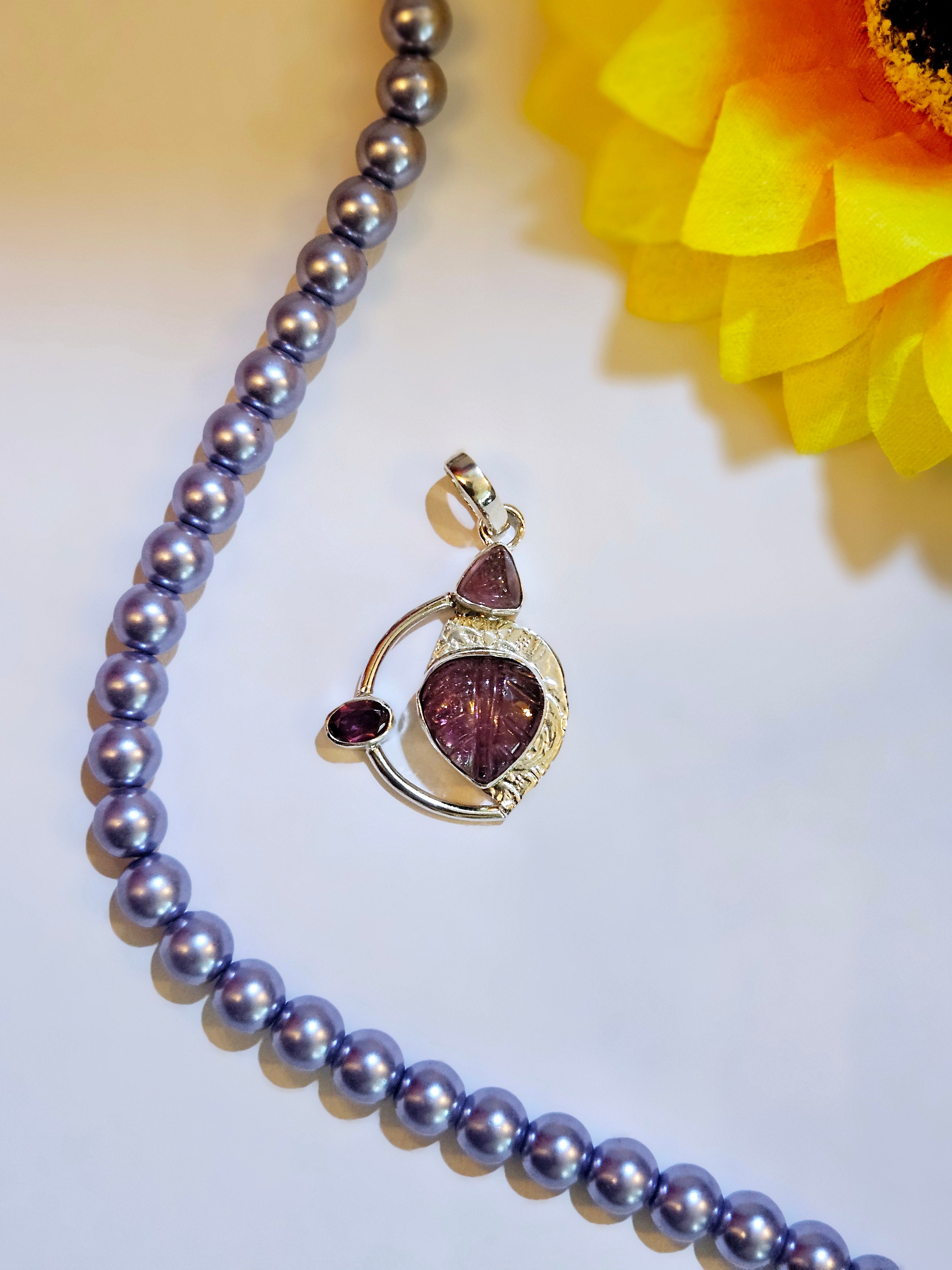 Tourmaline And Garnet Pendant