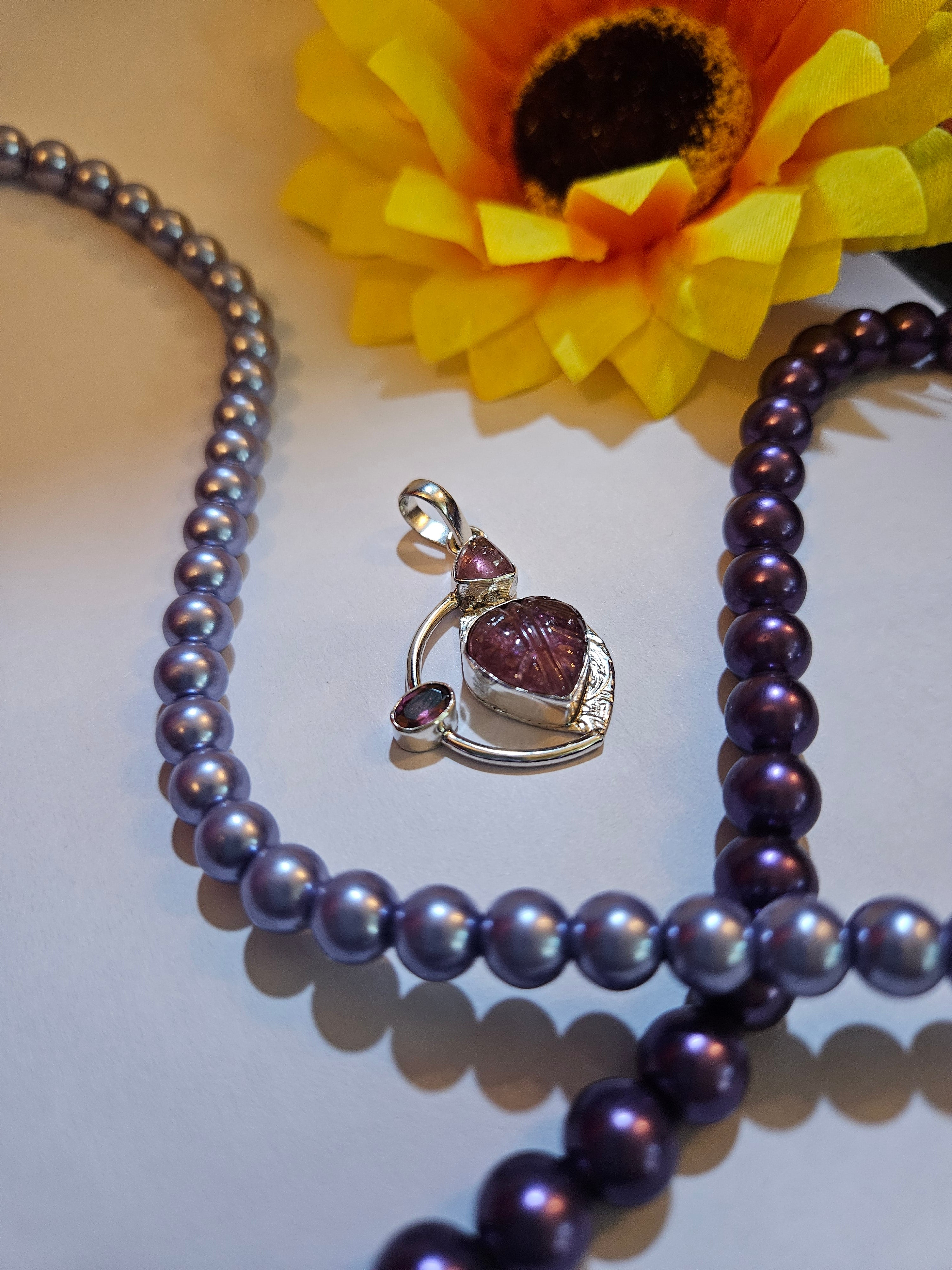 Tourmaline And Garnet Pendant