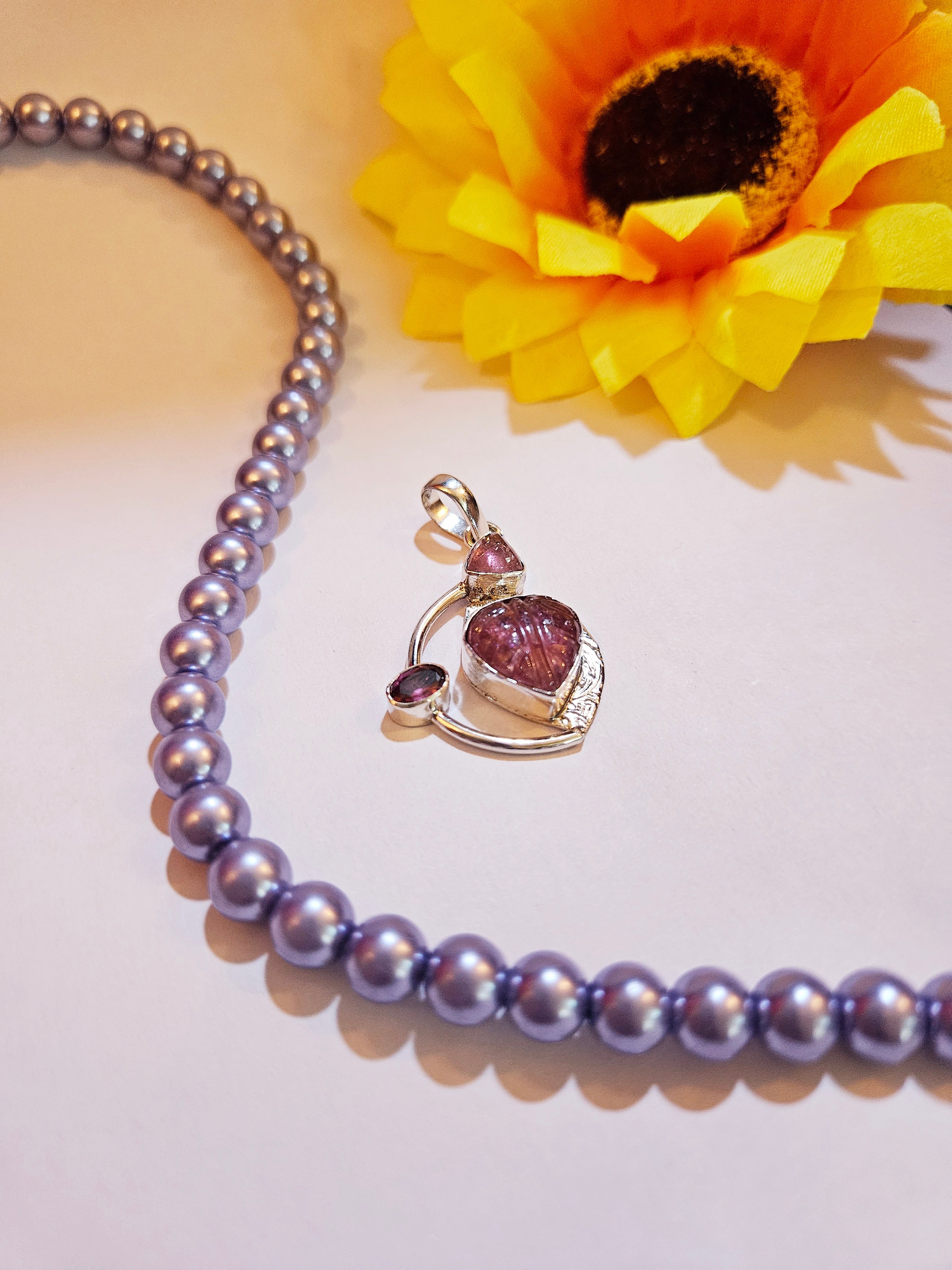 Tourmaline And Garnet Pendant